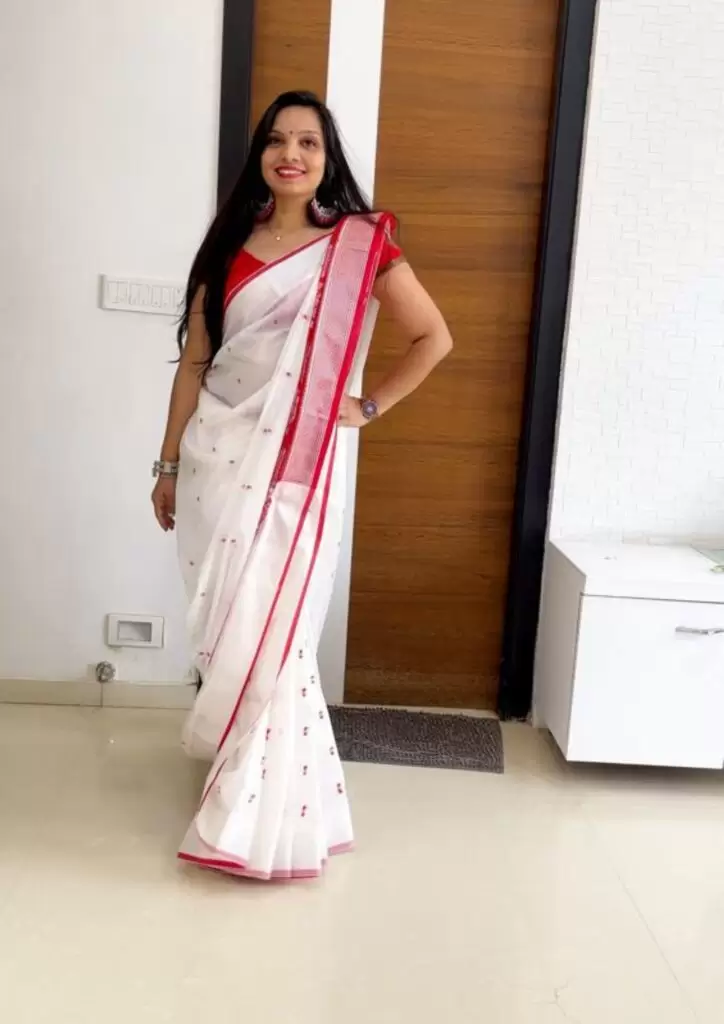 Bengali Saree Draping For Dussehra